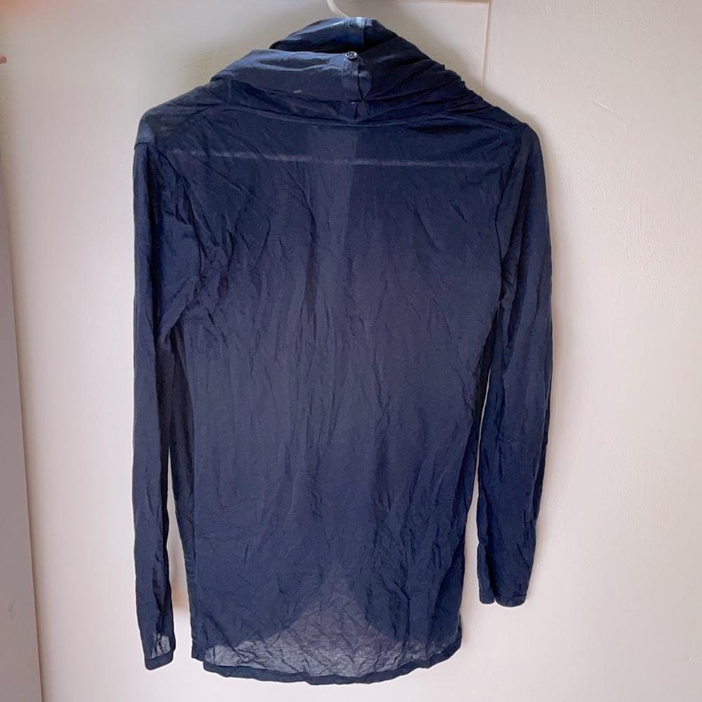 Alice + Olivia Navy Wrap Neck Blouse - Picture 3 of 5